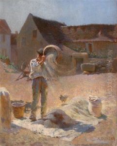 Le Battage Du Grain by Adolphe Ernest Gumery