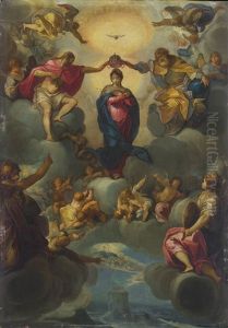 The Coronation Of The Virgin By The Holy Trinity