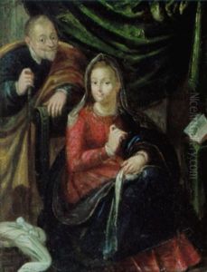 Kaiser Matthias Und Seine Gemahlin Kaiserin Anna I Der Darstellung Als Josef Und Maria by Matthias Gundelach