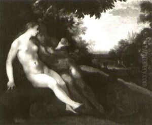 Adam And Eve In The Garden by Matthias Gundelach
