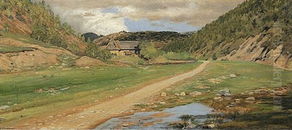 Bewaldete Landschaft Mit Bauernhaus - view 1