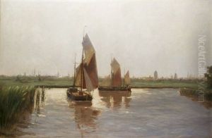 Segler In Holland by Erwin Carl Wilhelm Guenther