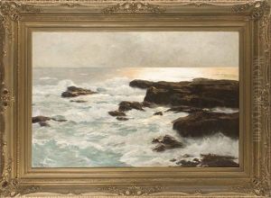 Brandung In Der Bucht Scapa Flow by Erwin Carl Wilhelm Guenther