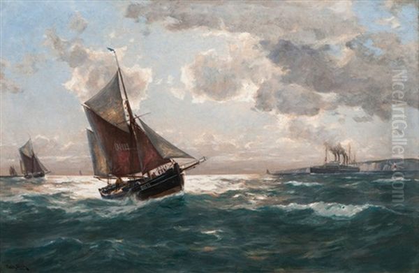 Fishing Boats And Ocean Liner - view 1