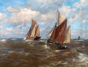 Lighter On Sea by Erwin Carl Wilhelm Guenther