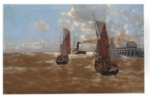 Hafeneinfahrt Von Ostende by Erwin Carl Wilhelm Guenther