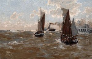Ships Near Ostend by Erwin Carl Wilhelm Guenther