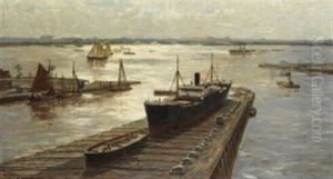 Weitraumige Hafenlandschaft Mit Trockendock