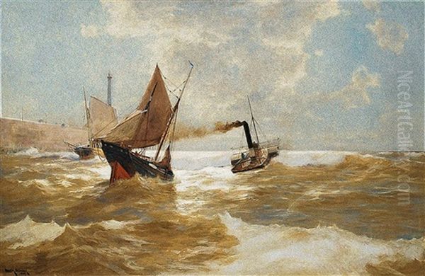 Raddampfer Und Fischerboote Vor Der Pier - view 1