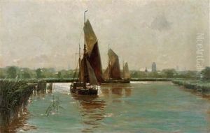 Sailing In A Riverlandscape Sailing In A Riverlandscape