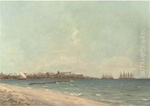 Zanzibar - On The Beach With Stone Town In The Distance