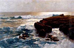 Sunset On A Rocky Coast by Erwin Carl Wilhelm Guenther