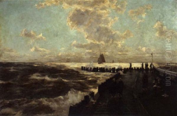 On The Pier In Rough Weather - view 1