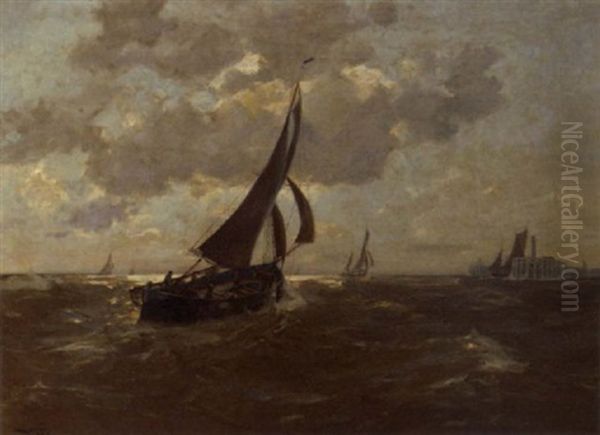 Fishing Vessels Near The Harbour Entrance Of Oostende - view 1