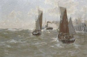 Hafenausfahrt Von Ostende by Erwin Carl Wilhelm Guenther