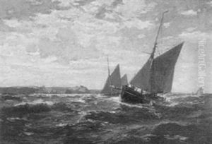 Kustenfischer Vor Helgoland by Erwin Carl Wilhelm Guenther
