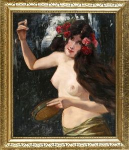 Nymphe Mit Tamburin by Paul Guenther
