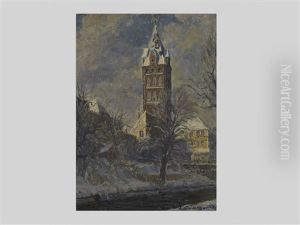 Idyllic Winter Scene by Otto Guenther-Naumburg