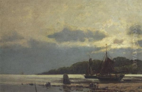 Abendliche Bucht Mit Fischerbooten (am Stettiner Haff?) - view 1