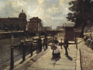 An Der Schlossbrucke In Berlin by Otto Guenther-Naumburg