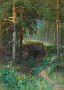 Summer Landscape With Rock Summer Landscape With Rock