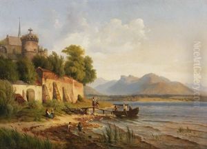 Oberitalienische Kustenlandschaft Mit Figurenstaffage
