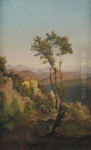 Gulf Of Sorrent by Louis Gurlitt