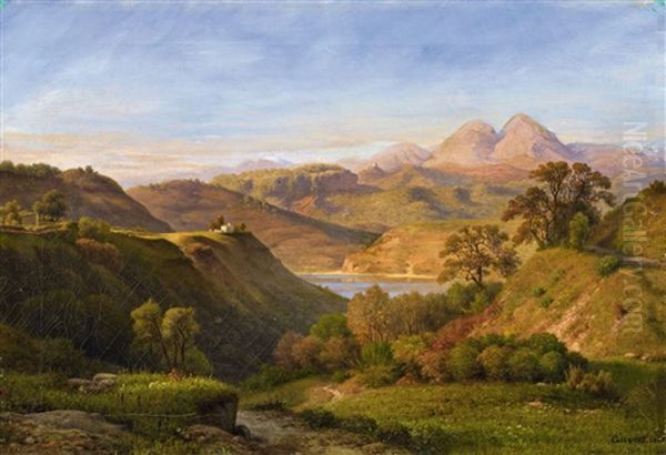Italian Landscape With Lake Nemi - view 1