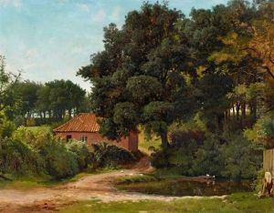 Sommerliche Waldlandschaft Mit Gehoft by Louis Gurlitt