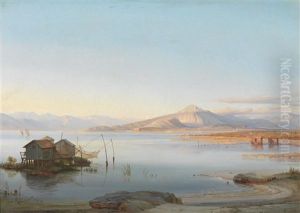 Seelandschaft Mit Fischerhutten Und Fischernetzen