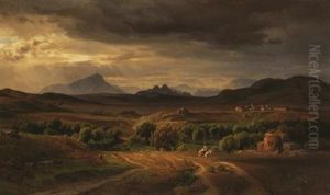 Landschaft Aus Den Albaner Bergen by Louis Gurlitt