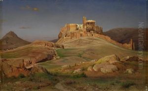 Akropolis In Athen by Louis Gurlitt