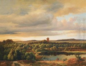 Landschaft Mit Wanderer by Louis Gurlitt