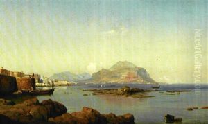 Parti Fra Bugten Ved Palermo, Sicilien, I Baggrunden Monte Pellegrino