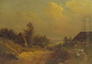Holsteinische Landschaft Mit Gansehirt
