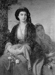Junge Orientalische Dame Mit Ihrer Zofe