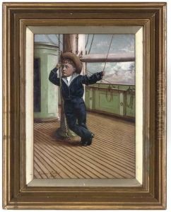 Master Alic Baker, On Deck, In Full Sailors Uniform by Thomas Baker Of Leamington