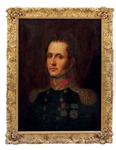 Portrait Of Captain Samuel Edward Cook, R.n., (later Widdrington) In Uniform, Wearing Gold Medal And An Insignia