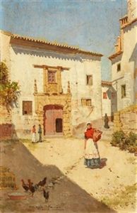 Vista De Pueblo (pair) by Ernesto Gutierrez Hernandez