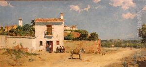 Outside A Spanish Inn by Ernesto Gutierrez Hernandez