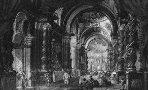 A Fantastical Palace With The Marriage At Cana by Francisco Guttierez