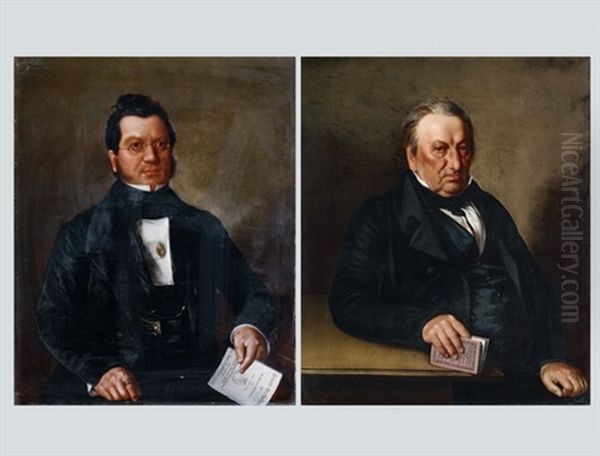 Portraits Of Father And Son Pfluger, Balsthal (pair) - view 1