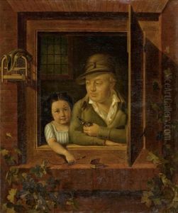 Portrait Des Emmanuel Streckeisen Und Seiner Urenkelin Adele Passavant Portrait Des Emmanuel Streckeisen Und Seiner Urenkelin Adele Passavant