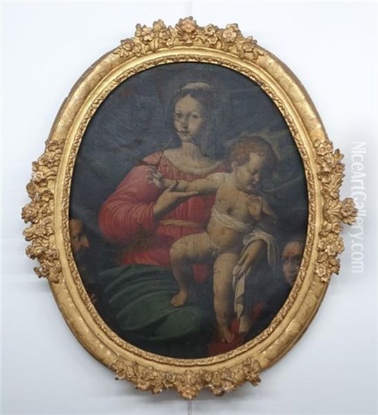 Vierge A L'enfant Entouree De Deux Saints - view 1