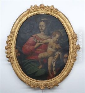 Vierge A L'enfant Entouree De Deux Saints by Francis Guy