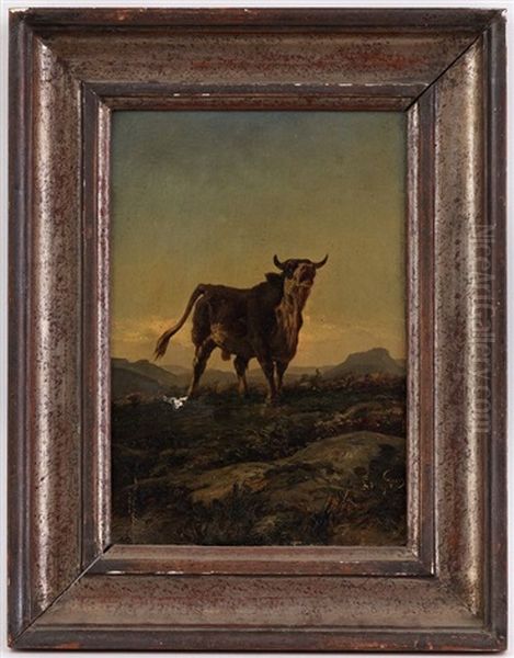 Taureau Dans Un Paysage - view 1