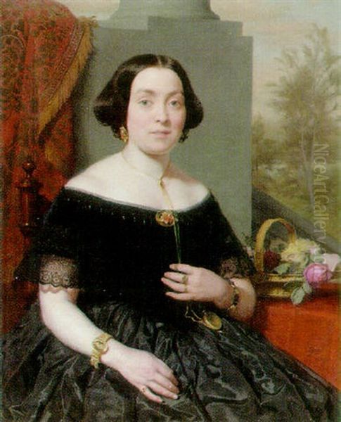 Portrait Of A Woman In A Black Dress - view 1