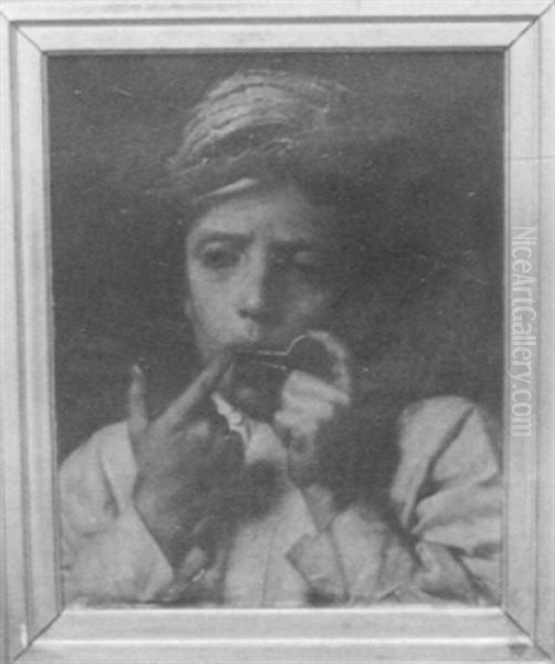 Boy Playing Jew's Harp - view 1