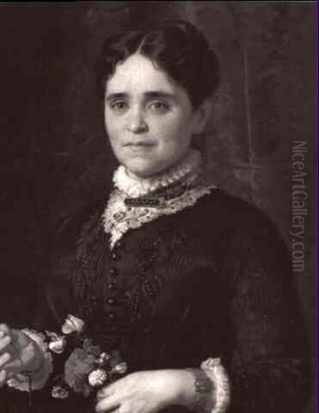 Portrait Of A Lady With Flowers - view 1