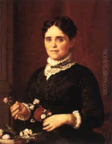 Portrait Of A Lady With Flowers - view 1
